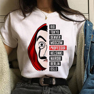 La Casa De Papel Tshirt Money Heist Tees TV Series T Shirt Women T Short Sleeve House of Paper Funny Female T-Shirt Tops