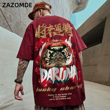 Men's T-Shirts 2020 Chinese Style Lucky Printed Short Sleeve Tshirts Summer Hip Hop Casual Cotton Tops Tees Streetwear