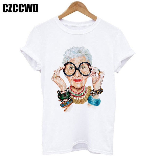 Yellow Plus Size T-shirt Women Summer Vogue Print Lady Casual T Shirt Tops Harajuku Streetwear Short Sleeve O-Neck Tees Tshirt