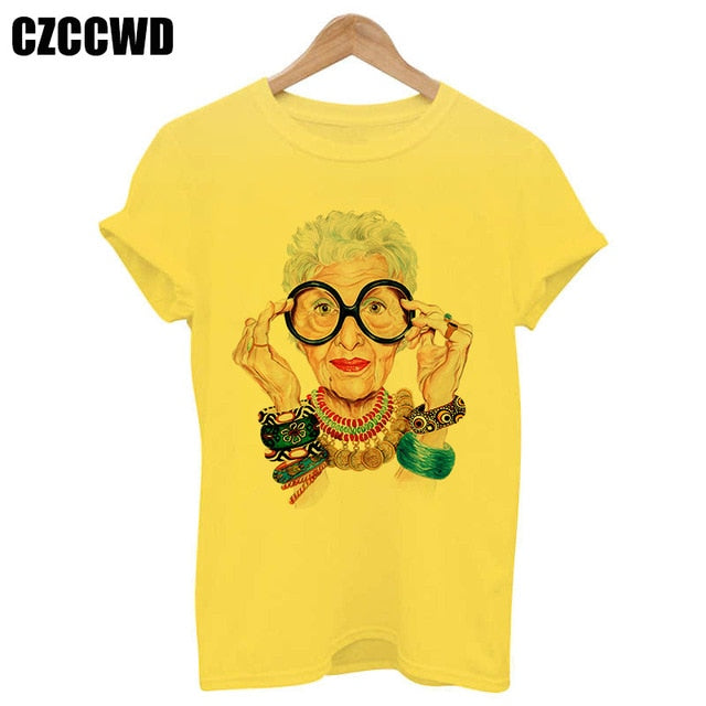 Yellow Plus Size T-shirt Women Summer Vogue Print Lady Casual T Shirt Tops Harajuku Streetwear Short Sleeve O-Neck Tees Tshirt