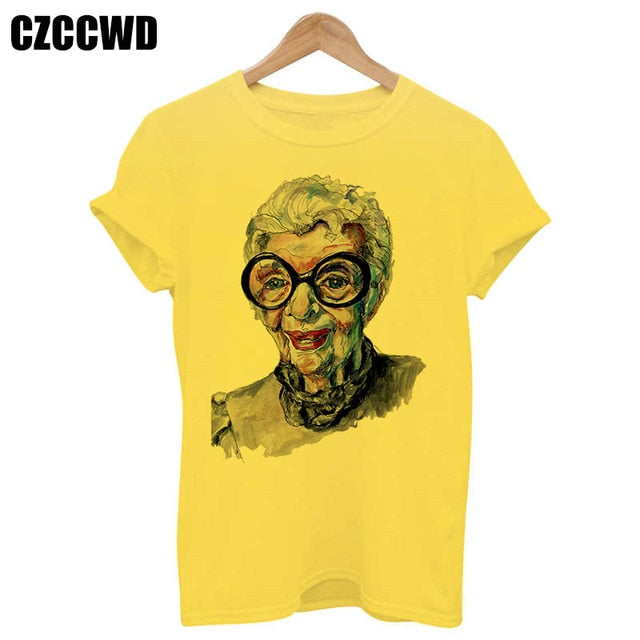 Yellow Plus Size T-shirt Women Summer Vogue Print Lady Casual T Shirt Tops Harajuku Streetwear Short Sleeve O-Neck Tees Tshirt