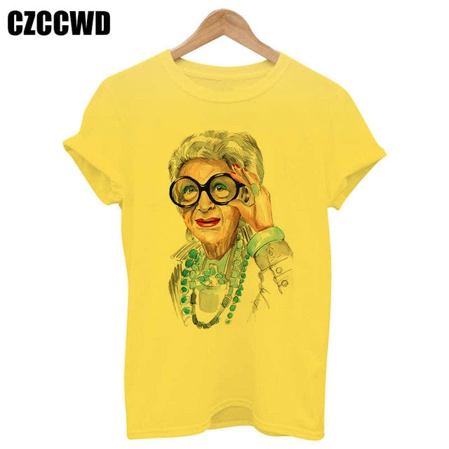 Yellow Plus Size T-shirt Women Summer Vogue Print Lady Casual T Shirt Tops Harajuku Streetwear Short Sleeve O-Neck Tees Tshirt