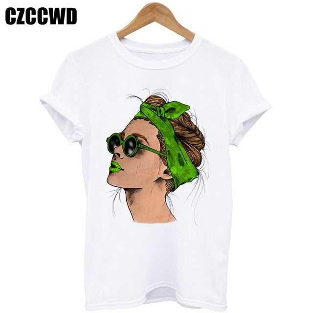 Yellow Plus Size T-shirt Women Summer Vogue Print Lady Casual T Shirt Tops Harajuku Streetwear Short Sleeve O-Neck Tees Tshirt