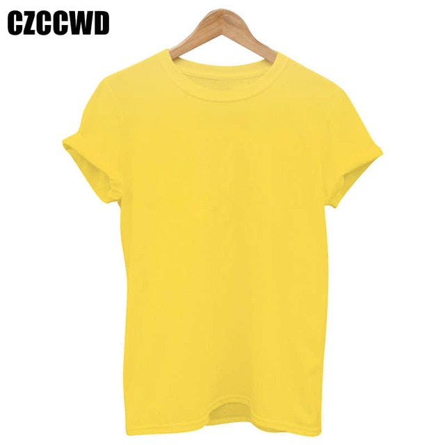 Yellow Plus Size T-shirt Women Summer Vogue Print Lady Casual T Shirt Tops Harajuku Streetwear Short Sleeve O-Neck Tees Tshirt