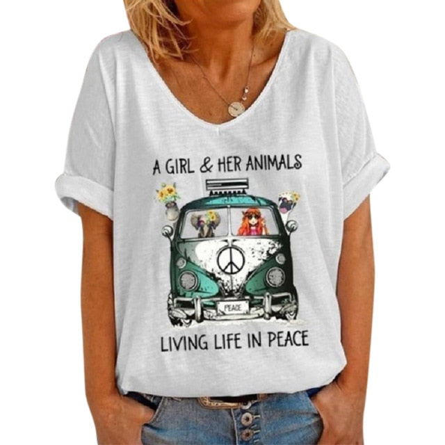 VICABO Female T-shirt Summer Fashion Casual Plus Size Women T shirt Ladies Top Casual t Shirt V neck Women Tops