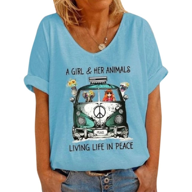 VICABO Female T-shirt Summer Fashion Casual Plus Size Women T shirt Ladies Top Casual t Shirt V neck Women Tops