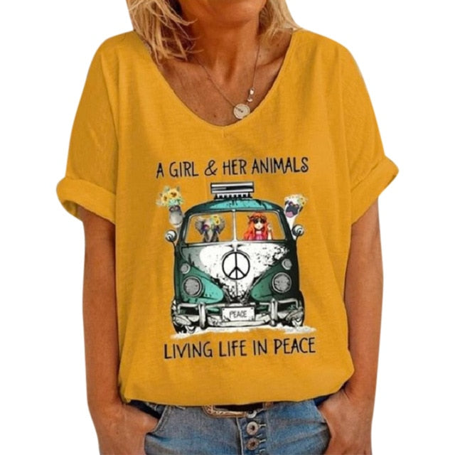 VICABO Female T-shirt Summer Fashion Casual Plus Size Women T shirt Ladies Top Casual t Shirt V neck Women Tops