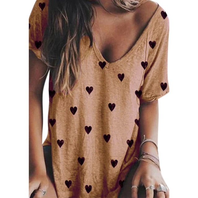 VICABO Female T-shirt Summer Fashion Casual Plus Size Women T shirt Ladies Top Casual t Shirt V neck Women Tops