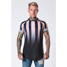 2020 new brand men's stylish cool T-shirt, men's casual style striped hip-hop short sleeve street element printed top, wholesale