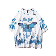 Dark Icon Flame Butterfly Street Fashion T-shirt Men 2020 Summer Crew Neck Men's Tshirt Hip Hop Tee Shirts