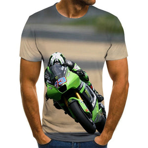 Cool racing graphics T-shirt motorcycle 3D printed men's T-shirt summer fashion tops punk T-shirt men's plus size streetwear