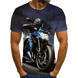 Cool racing graphics T-shirt motorcycle 3D printed men's T-shirt summer fashion tops punk T-shirt men's plus size streetwear