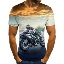 Cool racing graphics T-shirt motorcycle 3D printed men's T-shirt summer fashion tops punk T-shirt men's plus size streetwear