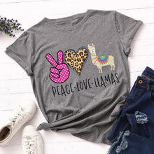 Fashion T Shirt Woman 2020 Tops Tshirt Leopard Peace Love Coffee Streetwear Casual O-neck T-shirt Summer Female Tee Shirts Women