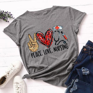 Fashion T Shirt Woman 2020 Tops Tshirt Leopard Peace Love Coffee Streetwear Casual O-neck T-shirt Summer Female Tee Shirts Women