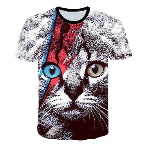 Siyah ve beyaz kedi T-shirt sevimli kedi bask 3DT t-Shirt elenceli kedi gmlek T-shirt yaz Casual kadn st T-shirt