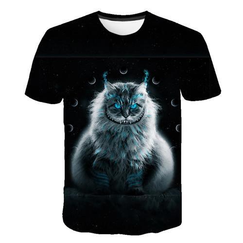 Siyah ve beyaz kedi T-shirt sevimli kedi bask 3DT t-Shirt elenceli kedi gmlek T-shirt yaz Casual kadn st T-shirt