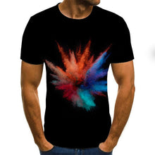 2020 new flame men's T-shirt summer fashion short-sleeved 3D round neck tops smoke element shirt trendy men's T-shirt