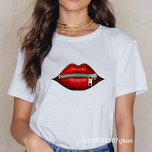 2020 Hot Harajuku Shiny red lips Graphic T Shirt Women Cartoon Grunge T-shirt Fashion Tshirt Ullzang Top Tee Female ropa mujer