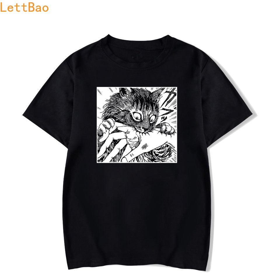 Tomie Junji Ito T-Shirt Men Unisex Anime Cartoon Design Men Tee Shirt Homme Summer Tops Short Sleeve Cotton Vogue Vintage Style