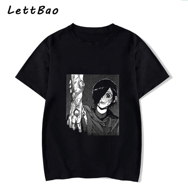 Tomie Junji Ito T-Shirt Men Unisex Anime Cartoon Design Men Tee Shirt Homme Summer Tops Short Sleeve Cotton Vogue Vintage Style