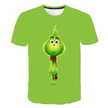 New 3D printed T-shirt movie green grinch T-shirt top fashion cute animal pattern men and women fashion clothing T-shirt