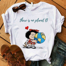 Female T-shirt cartoon PAZ Mafalda or QUIERO Cafe printed female graphic T-shirt Harajuku funny T-shirt female tops Tee