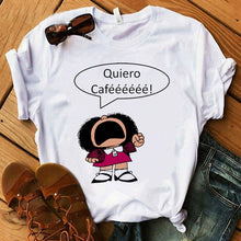 Female T-shirt cartoon PAZ Mafalda or QUIERO Cafe printed female graphic T-shirt Harajuku funny T-shirt female tops Tee