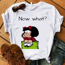 Female T-shirt cartoon PAZ Mafalda or QUIERO Cafe printed female graphic T-shirt Harajuku funny T-shirt female tops Tee