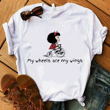 Female T-shirt cartoon PAZ Mafalda or QUIERO Cafe printed female graphic T-shirt Harajuku funny T-shirt female tops Tee