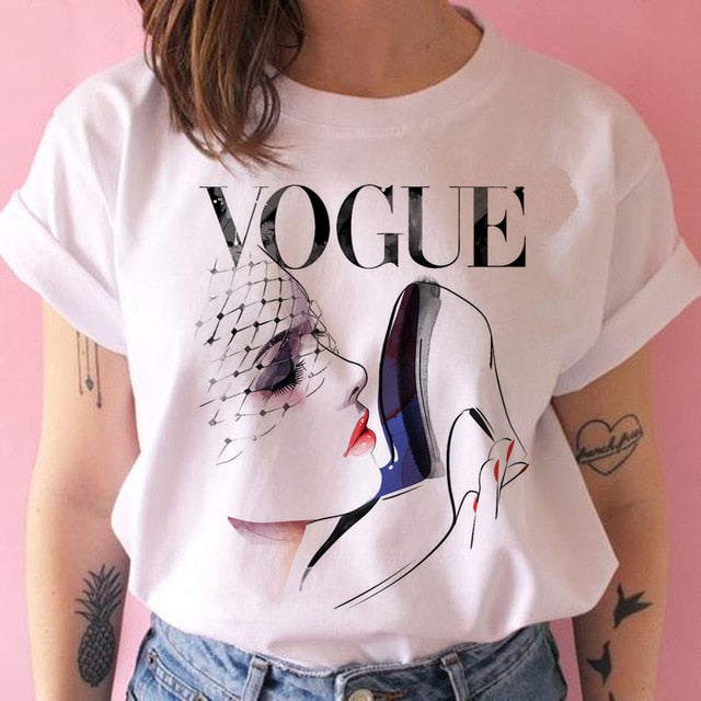 vogue princess t shirt print female grunge ulzzang tshirt cartoon funny tops shirts 90s t-shirt Graphic clothes fashion girl
