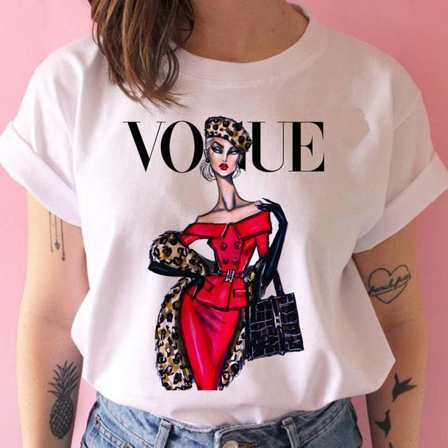 vogue princess t shirt print female grunge ulzzang tshirt cartoon funny tops shirts 90s t-shirt Graphic clothes fashion girl