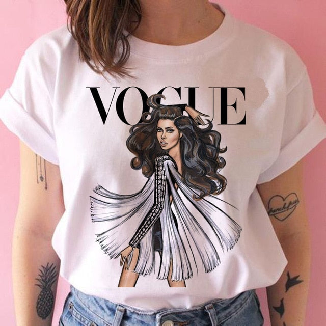 vogue princess t shirt print female grunge ulzzang tshirt cartoon funny tops shirts 90s t-shirt Graphic clothes fashion girl
