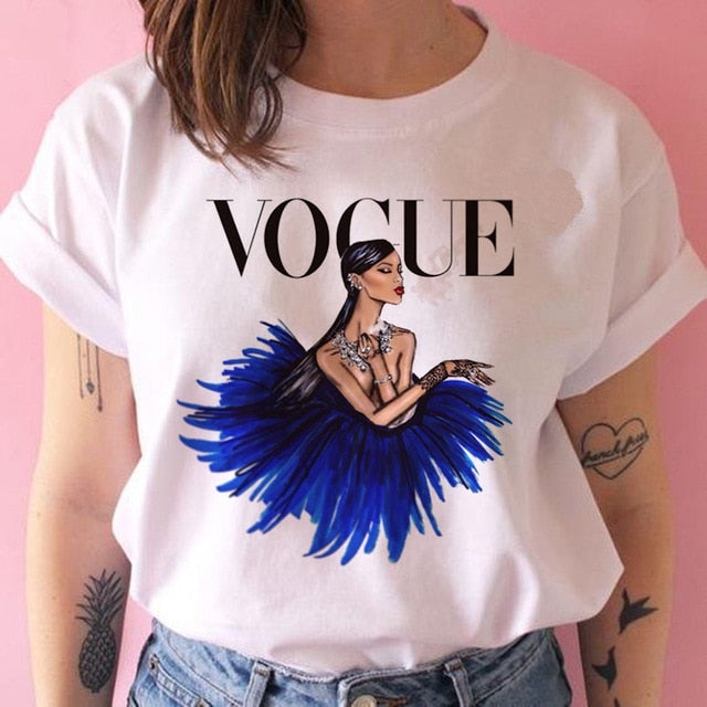 vogue princess t shirt print female grunge ulzzang tshirt cartoon funny tops shirts 90s t-shirt Graphic clothes fashion girl