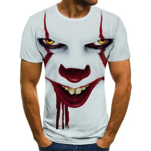 2020 Mens horror T shirts Fashion New Summer Men's Short Sleeve T-shirt Casual 3D Zombie Print Rock Tshirt For Man Full Printed