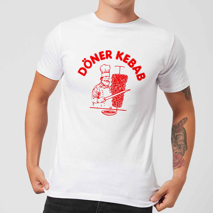 Fashion Summer Men's Short Sleeve T Shirts Doner Kebab Graphic Funny Tee T-Shirts White Tops Tees Clothes Streetwear Camisetas