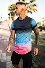 2020 new brand men's stylish cool T-shirt, men's casual style striped hip-hop short sleeve street element printed top, wholesale