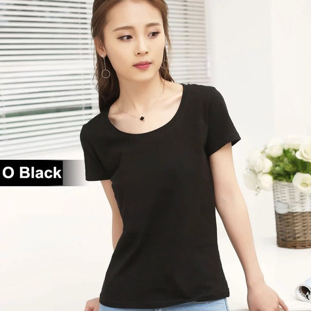 MRMT 2020 Brand New Womens 95% Cotton T-Shirt Pure Color Short Sleeve Women T shirt For Female Slim Tops Woman T shirts Clothing