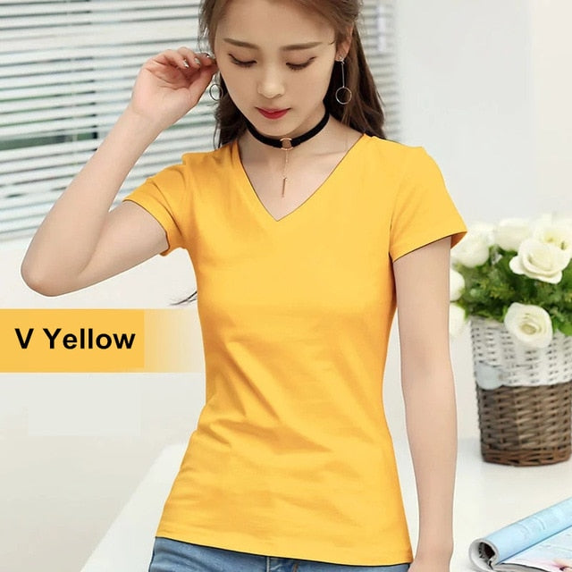 MRMT 2020 Brand New Womens 95% Cotton T-Shirt Pure Color Short Sleeve Women T shirt For Female Slim Tops Woman T shirts Clothing