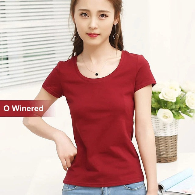 MRMT 2020 Brand New Womens 95% Cotton T-Shirt Pure Color Short Sleeve Women T shirt For Female Slim Tops Woman T shirts Clothing