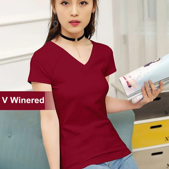 MRMT 2020 Brand New Womens 95% Cotton T-Shirt Pure Color Short Sleeve Women T shirt For Female Slim Tops Woman T shirts Clothing