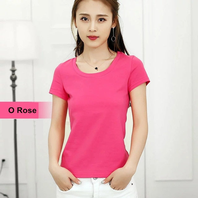 MRMT 2020 Brand New Womens 95% Cotton T-Shirt Pure Color Short Sleeve Women T shirt For Female Slim Tops Woman T shirts Clothing
