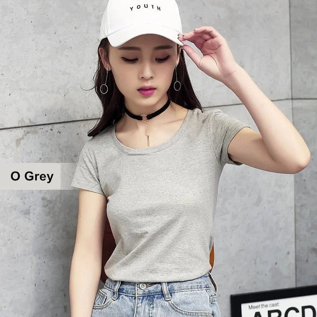 MRMT 2020 Brand New Womens 95% Cotton T-Shirt Pure Color Short Sleeve Women T shirt For Female Slim Tops Woman T shirts Clothing