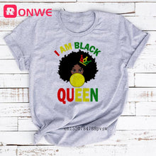 I Am A Strong Melanin Queen t shirt Women Clothes African Black Girl History Month Female T-shirt Melanin Tee Shirt,Drop Ship