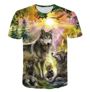 Lovers Wolf Printed T shirts Men 3d T-shirts Drop Ship Top Tee Short Sleeve Camiseta Round Neck Tshirt Fashion Casual Brand