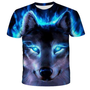 Lovers Wolf Printed T shirts Men 3d T-shirts Drop Ship Top Tee Short Sleeve Camiseta Round Neck Tshirt Fashion Casual Brand