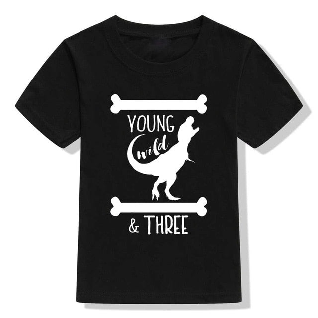 Dinosaur Birthday Shirt 1st Birthday T-Shirt Birthday Wild One Tee Dinosaur Party Shirt Dinosaur Theme Gift Boys Fashion Tee