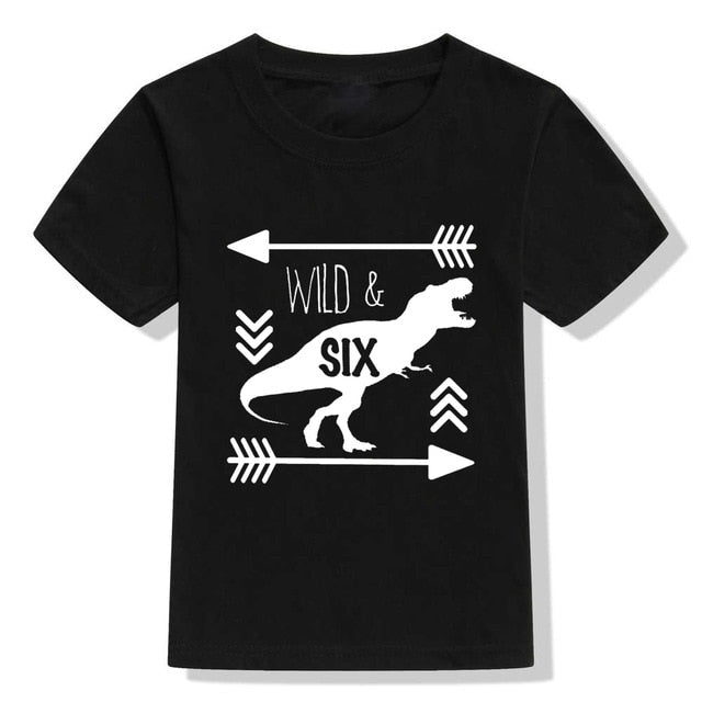 Dinosaur Birthday Shirt 1st Birthday T-Shirt Birthday Wild One Tee Dinosaur Party Shirt Dinosaur Theme Gift Boys Fashion Tee