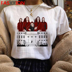 Money Heist Tshirt women/Men La Casa De Papel Harajuku T-shirt House of Paper Graphic Tshirt Bella Ciao Hip Hop Top Tees Male