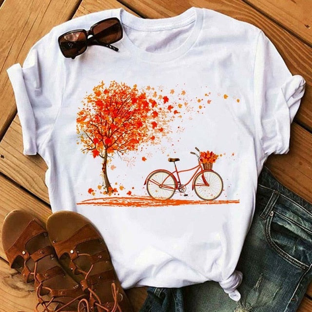 Maycaur Vogue T Shirt Women Summer Casual Tshirts Tees Harajuku Korean Style Graphic Tops New Kawaii Short Sleeve Female T-shirt